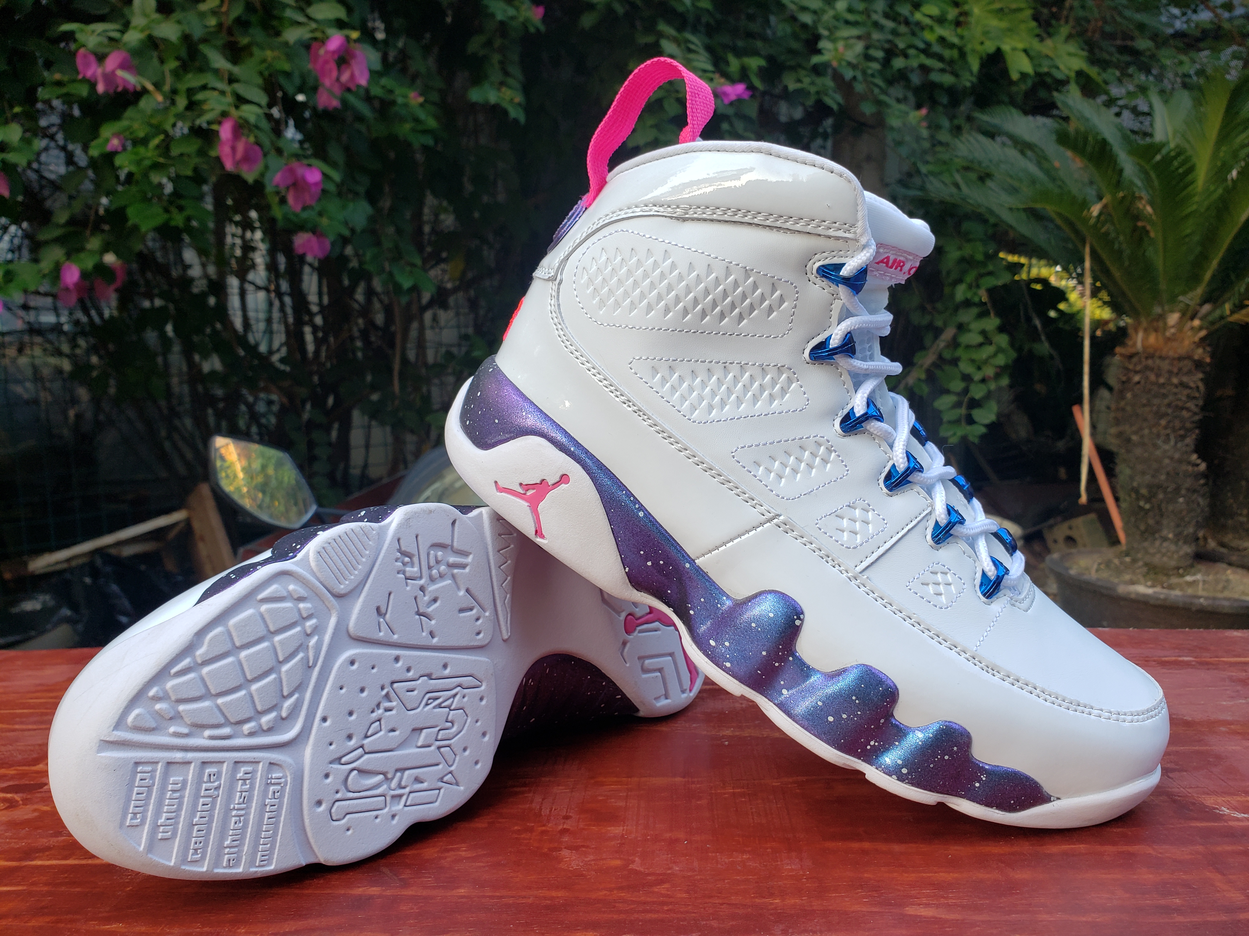 New Air Jordan 9 Retro Galaxy White Pink - Click Image to Close